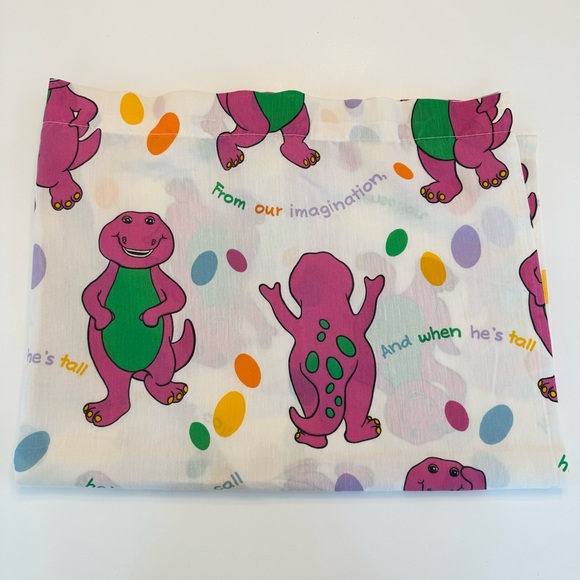 Barney Vintage Curtain Panel Purple Dinosaur Project Craft Authentic Vintage VTG - Picture 2 of 8